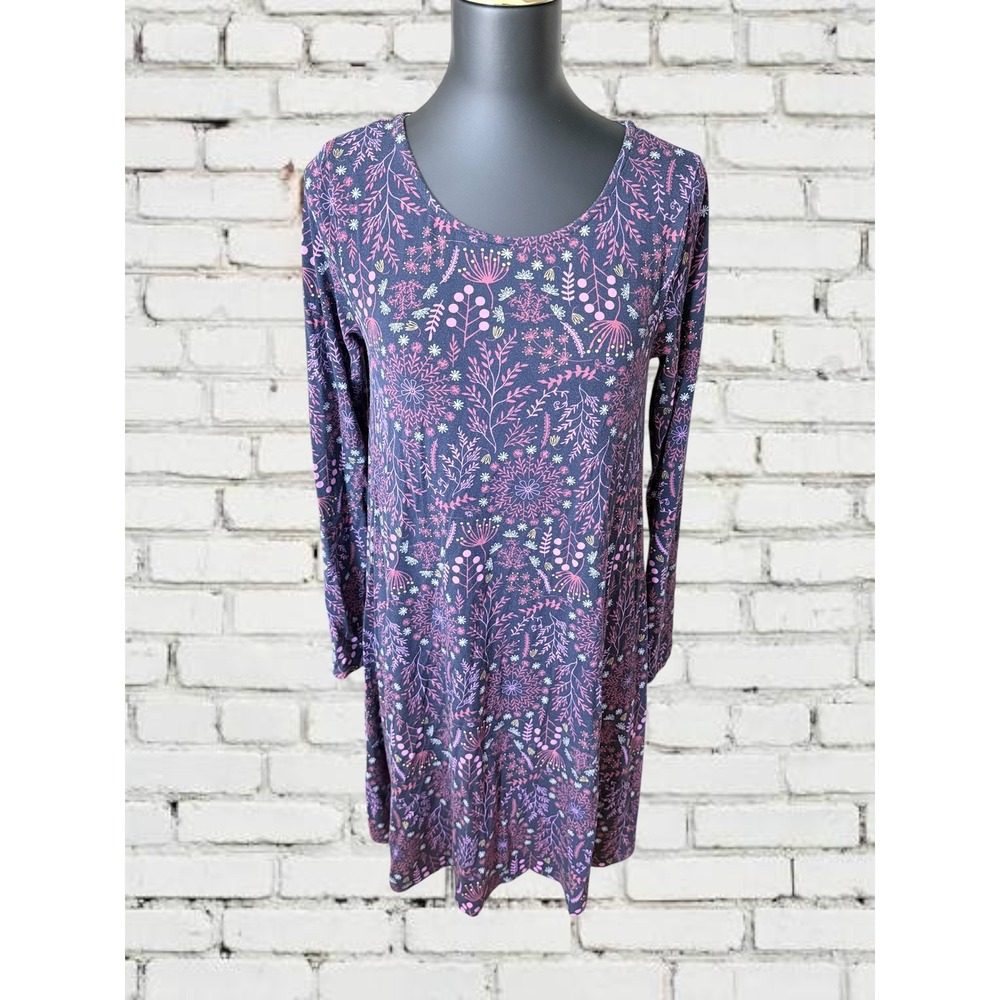 Matilda Jane Dress Womens Medium Purple Floral Long Sleeve Modal Botanical
